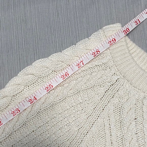 Gap Women's White Cableknit Sweater M Preppy Fisherman Heritage Rory Academia - Picture 7 of 9